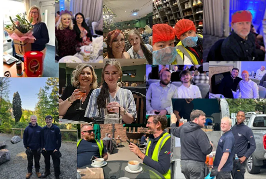 working-at-ss-systems Photo collage of SS Systems employees at social events, team gatherings and work activities, showcasing company culture and life at SS Systems.